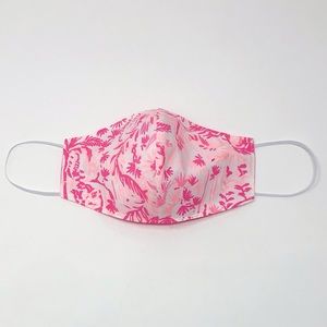 Lilly Pulitzer pink cotton face mask w/ elastic